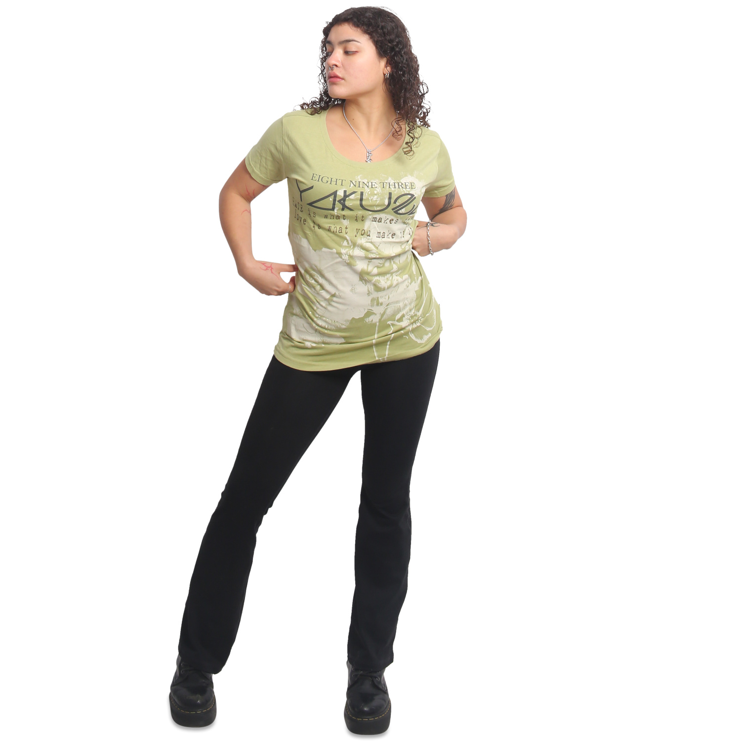 Yakuza dámské tílko Hidden Curved Crew Neck T-Shirt tarragon XS