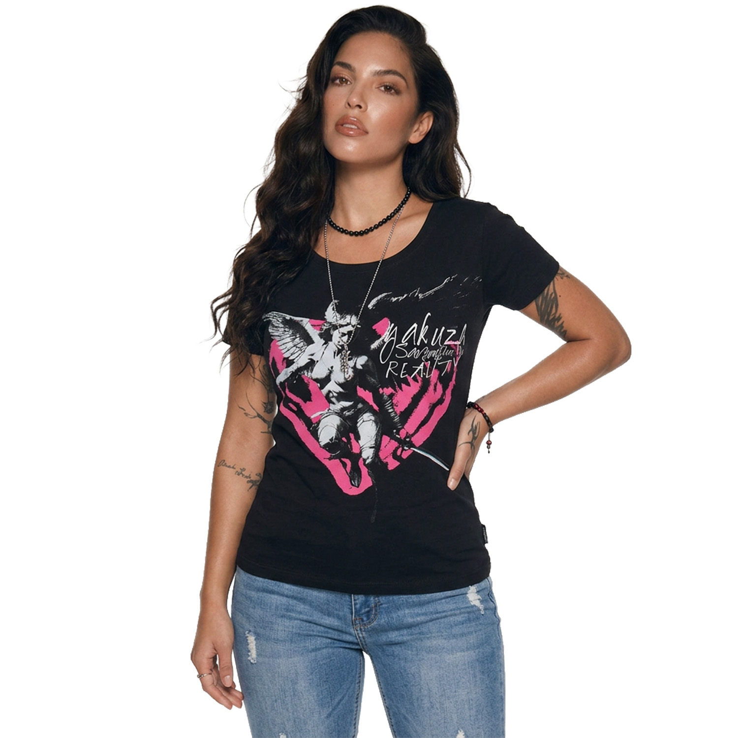 Yakuza dámské tílko Nemesis Curved Crew Neck T-Shirt black 2XL