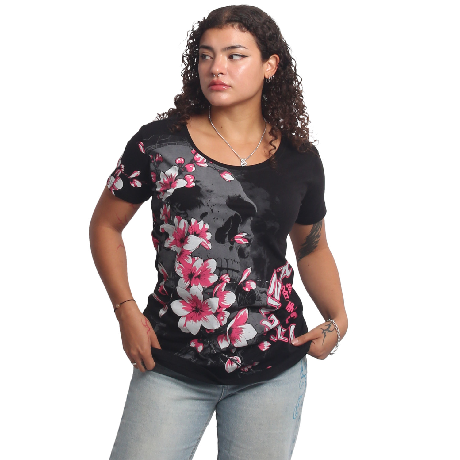 Yakuza dámské tílko Hanami Curved Crew Neck T-Shirt