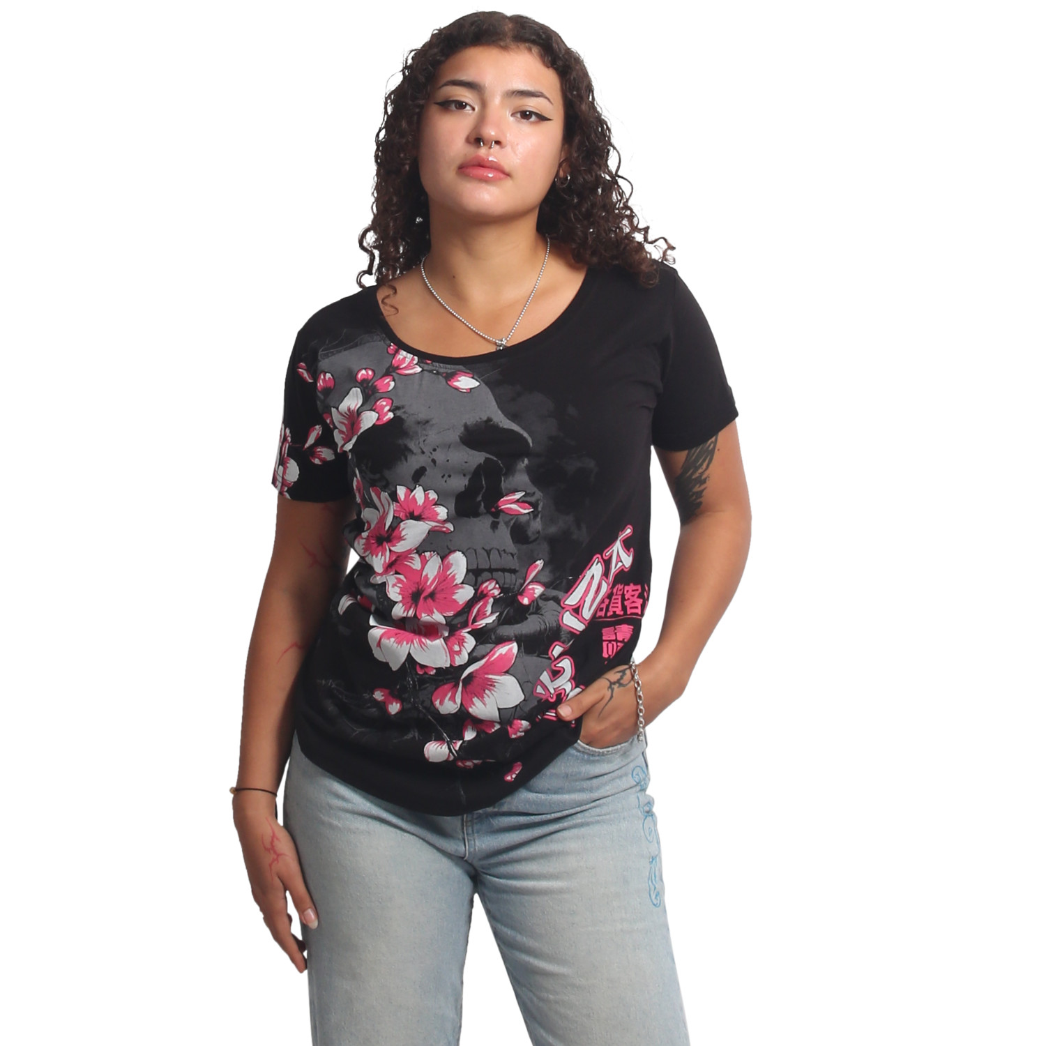 Yakuza dámské tílko Hanami Curved Crew Neck T-Shirt