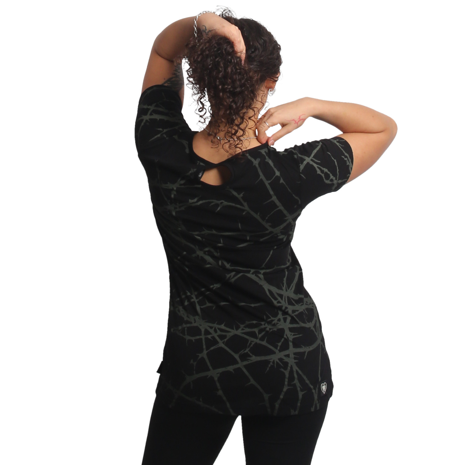 Yakuza dámské tílko Thorns Allover Long Tail T-Shirt black 2XL
