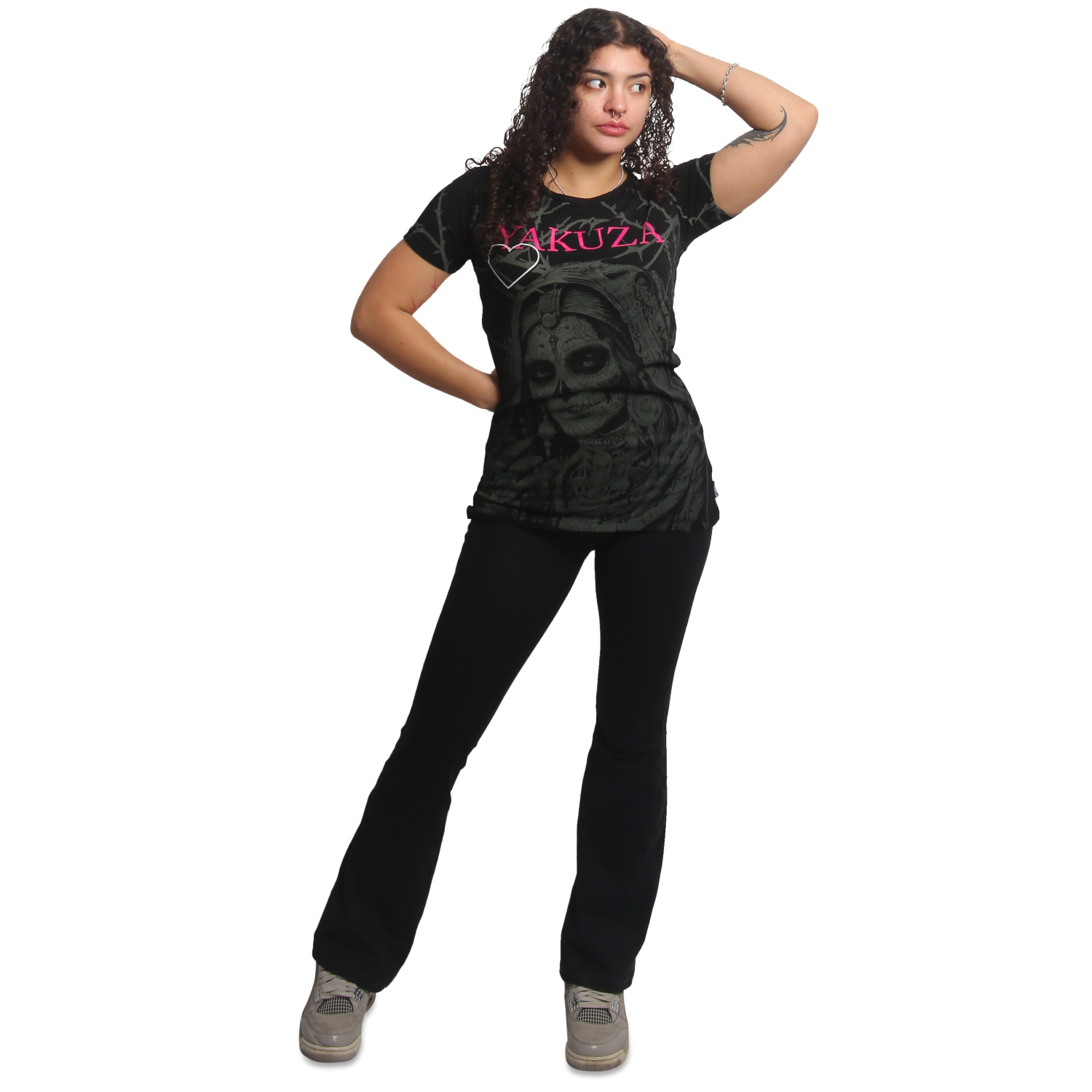 Yakuza dámské tílko Thorns Allover Long Tail T-Shirt black 2XL
