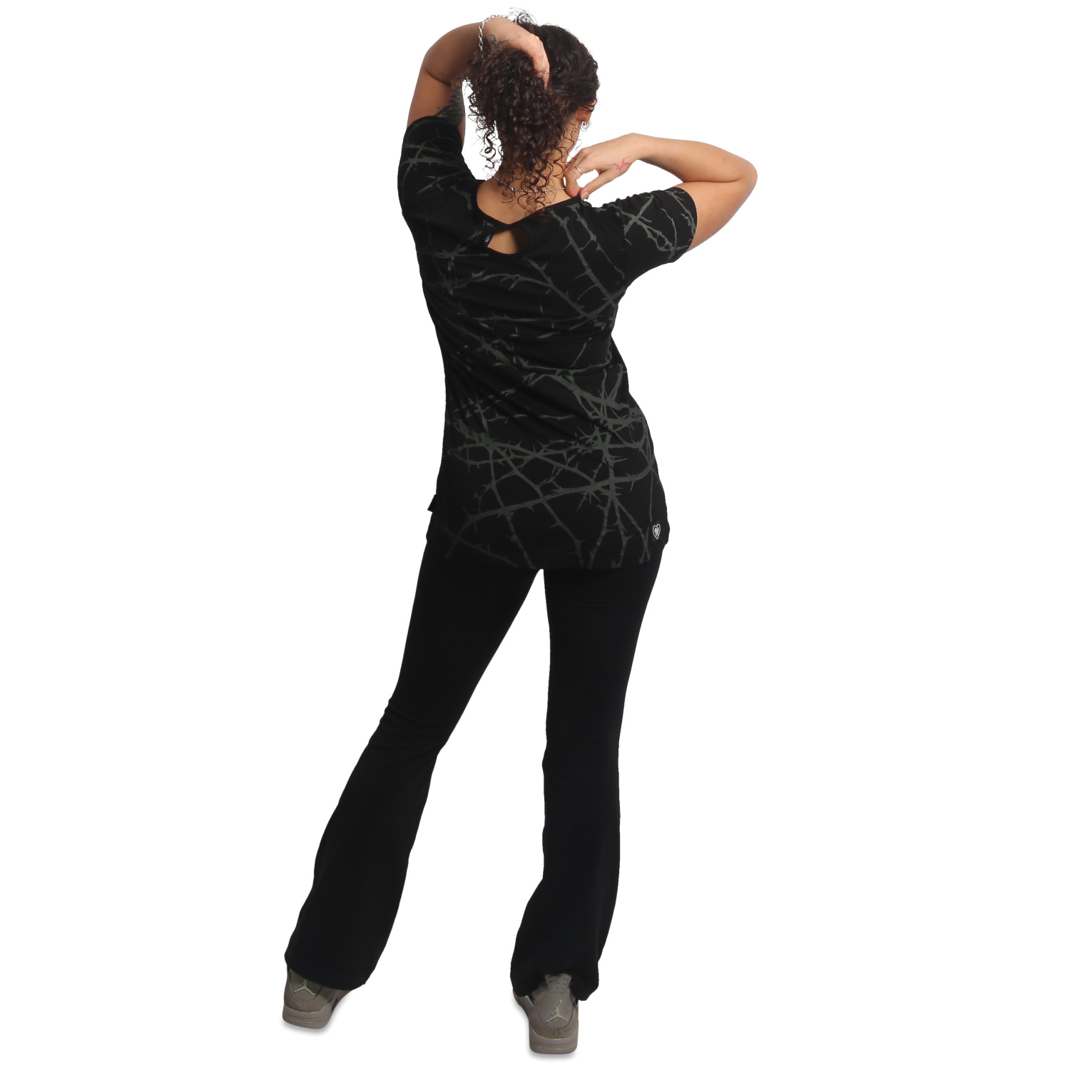 Yakuza dámské tílko Thorns Allover Long Tail T-Shirt black 2XL
