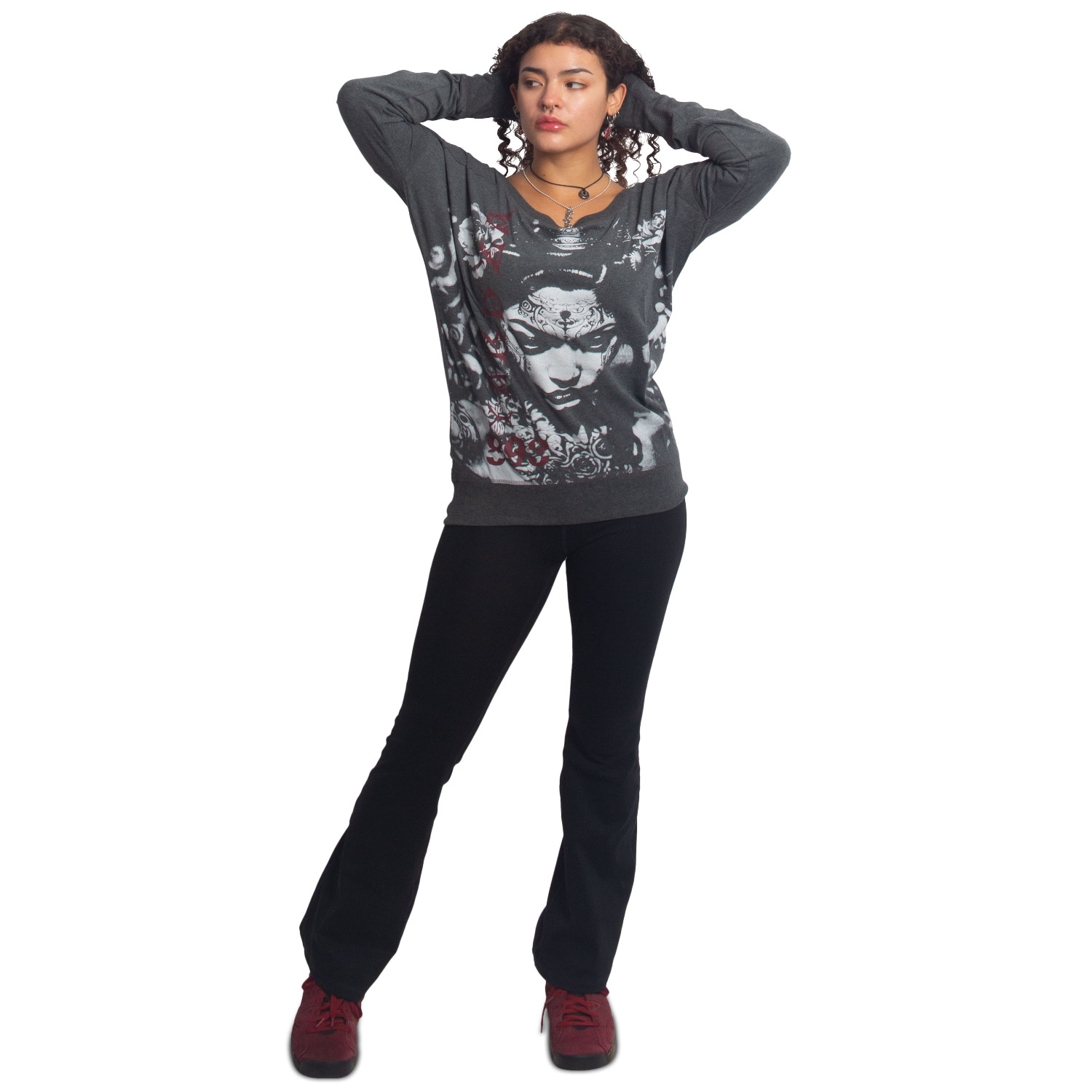 Yakuza dámské tričko s dlouhým rukávem Mystic Urban Longsleeve T-Shirt mottled/black XS