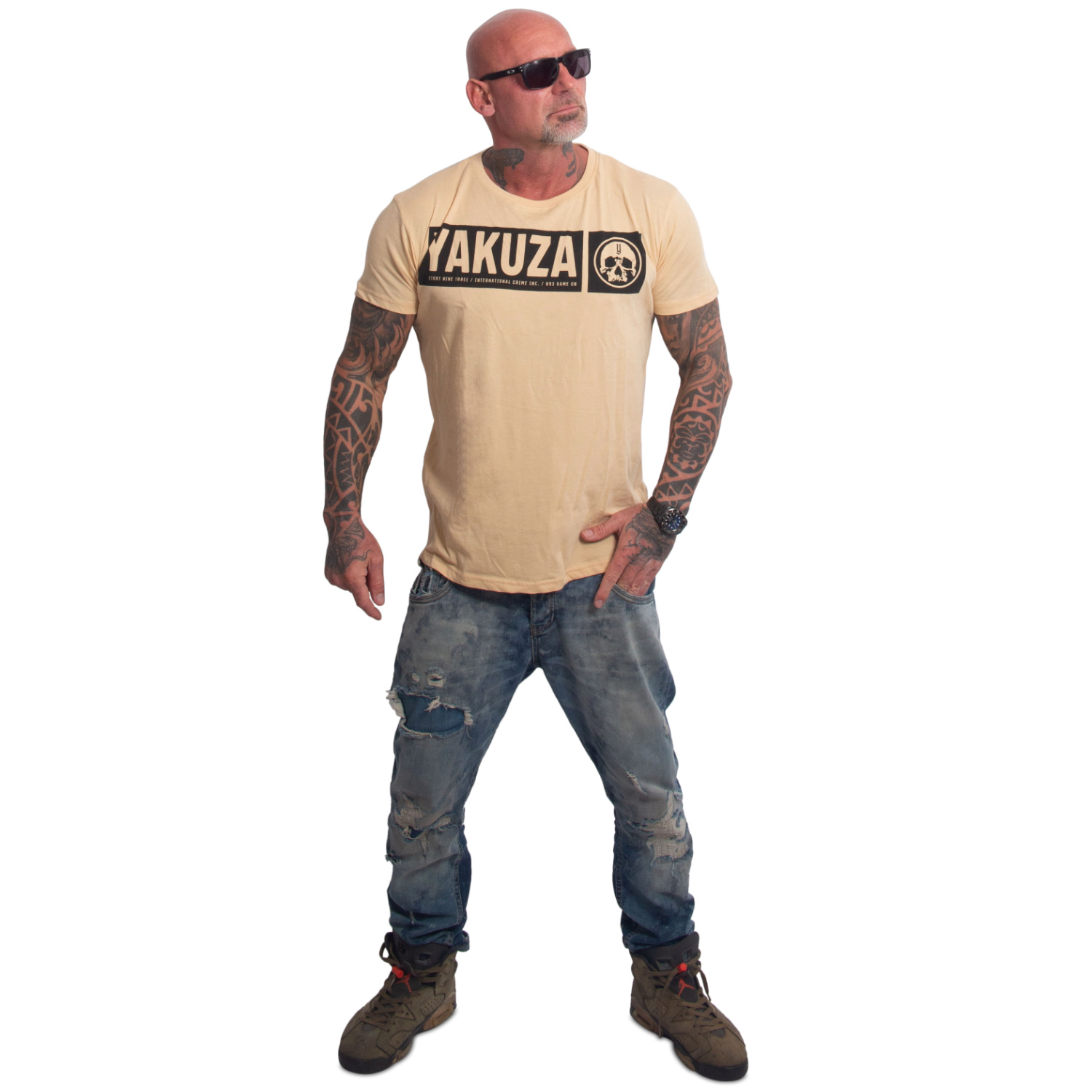Yakuza pánské tričko Bleak Regular Basic T-Shirt beige XL