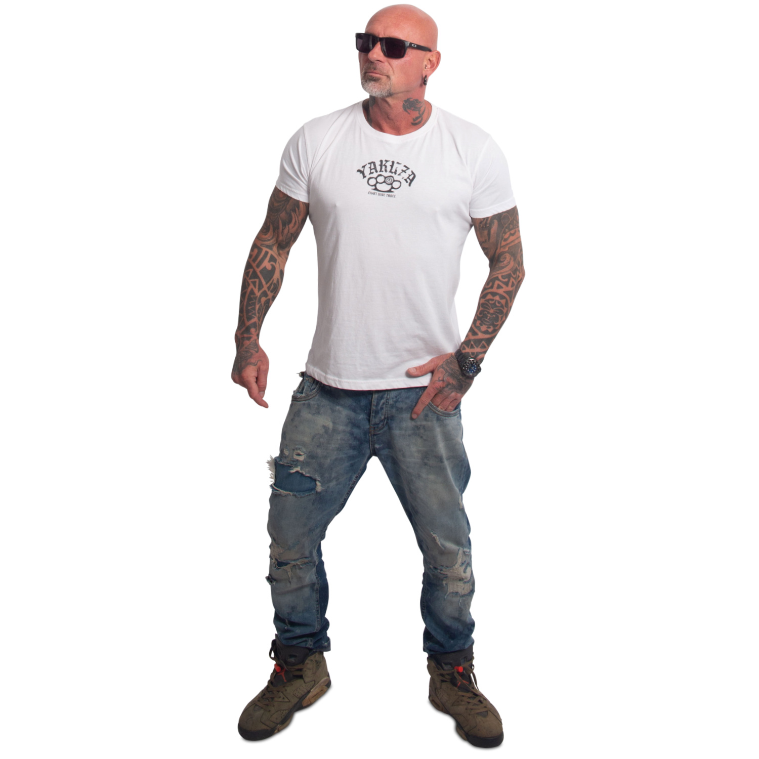 Yakuza pánské tričko Crusher Regular Basic T-Shirt white 2XL