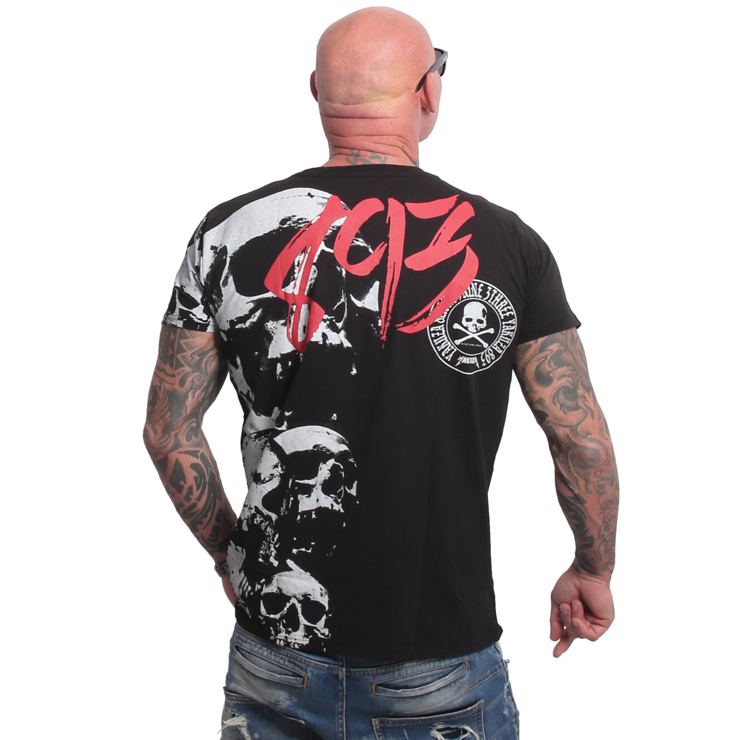 Yakuza pánské tričko Skull Theme Regular T-Shirt black 5XL