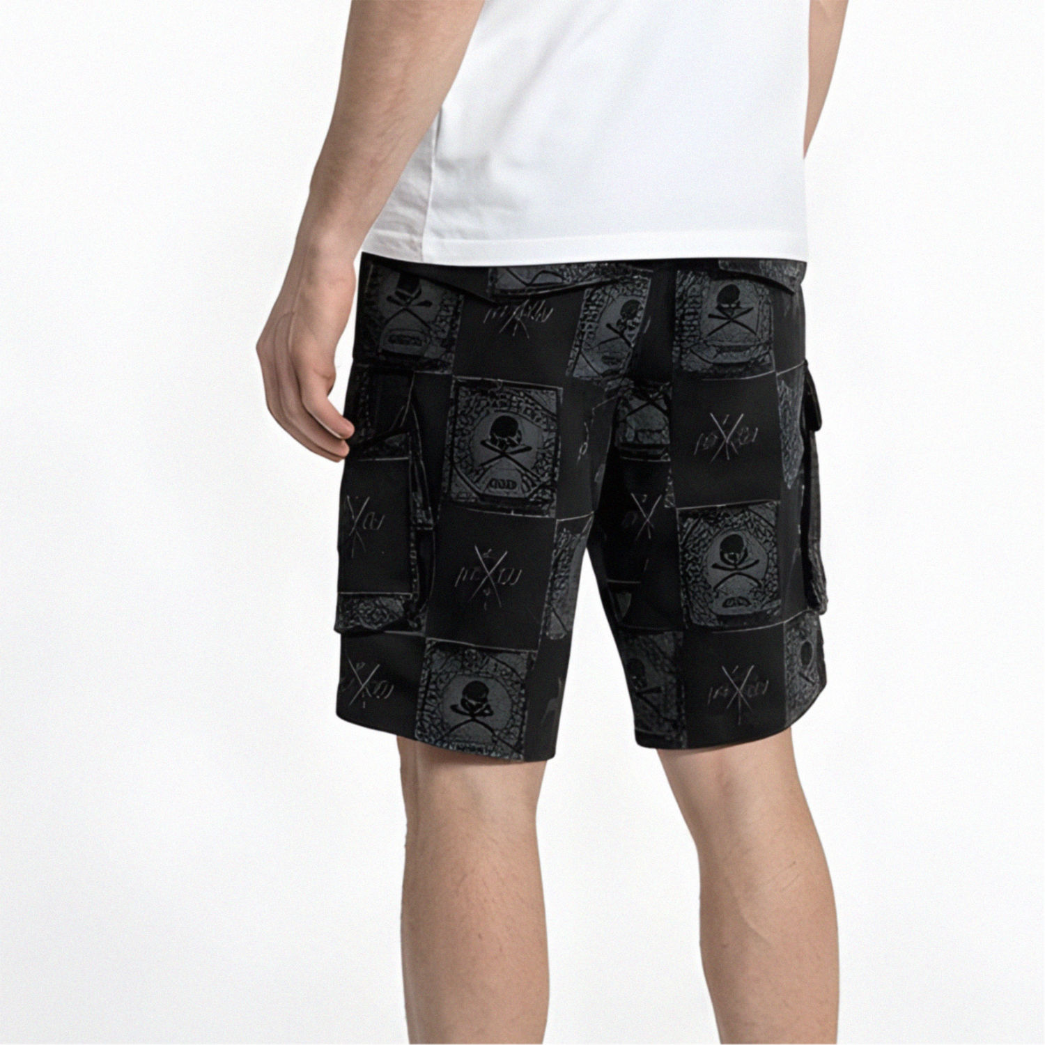 Yakuza pánské cargo šortky Checkered Allover Cargo Shorts