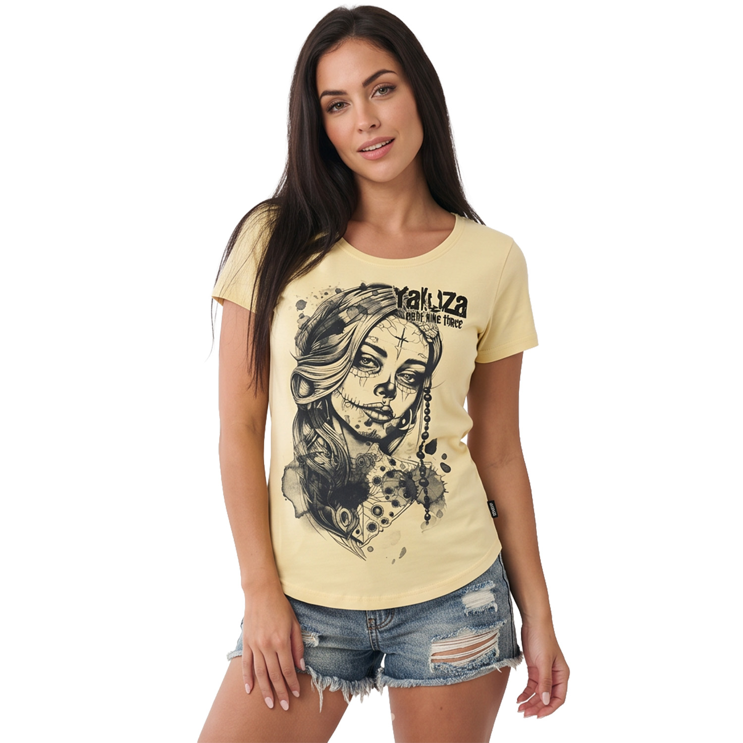 Yakuza dámské tílko Sorrow Curved Crew Neck T-Shirt french/vanilla L