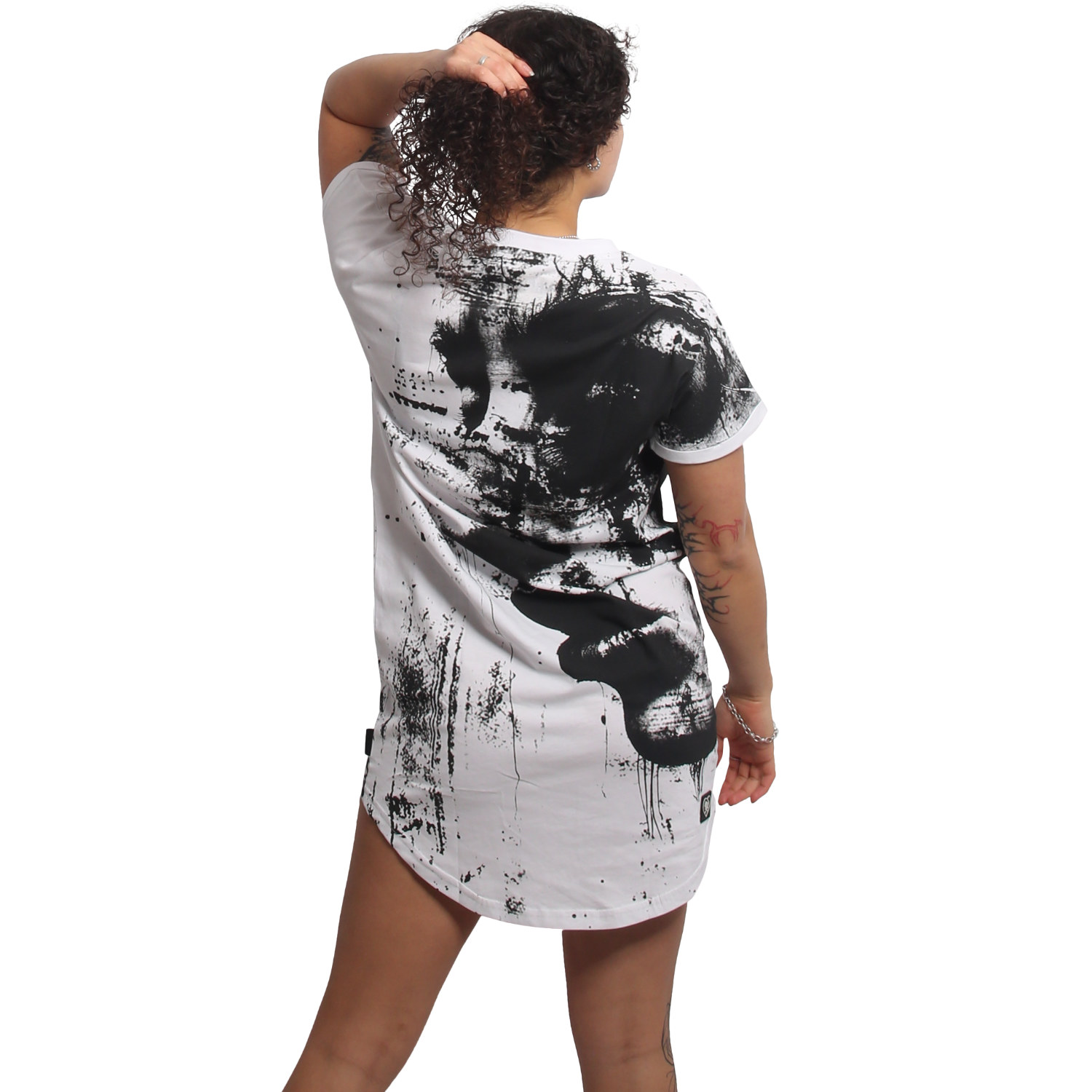 Yakuza dámské šaty Antique Urban T-Shirt Dress white L