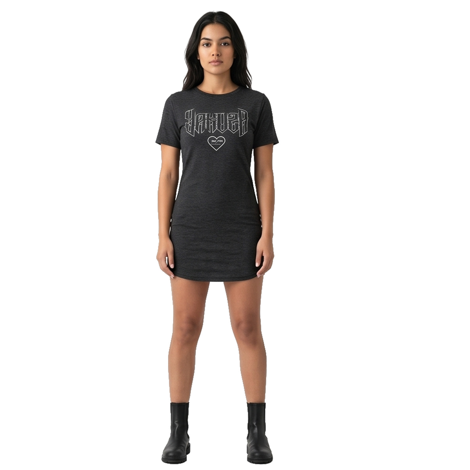 Yakuza dámské šaty Winged Casual T-Shirt Dress mottled/black 2XL