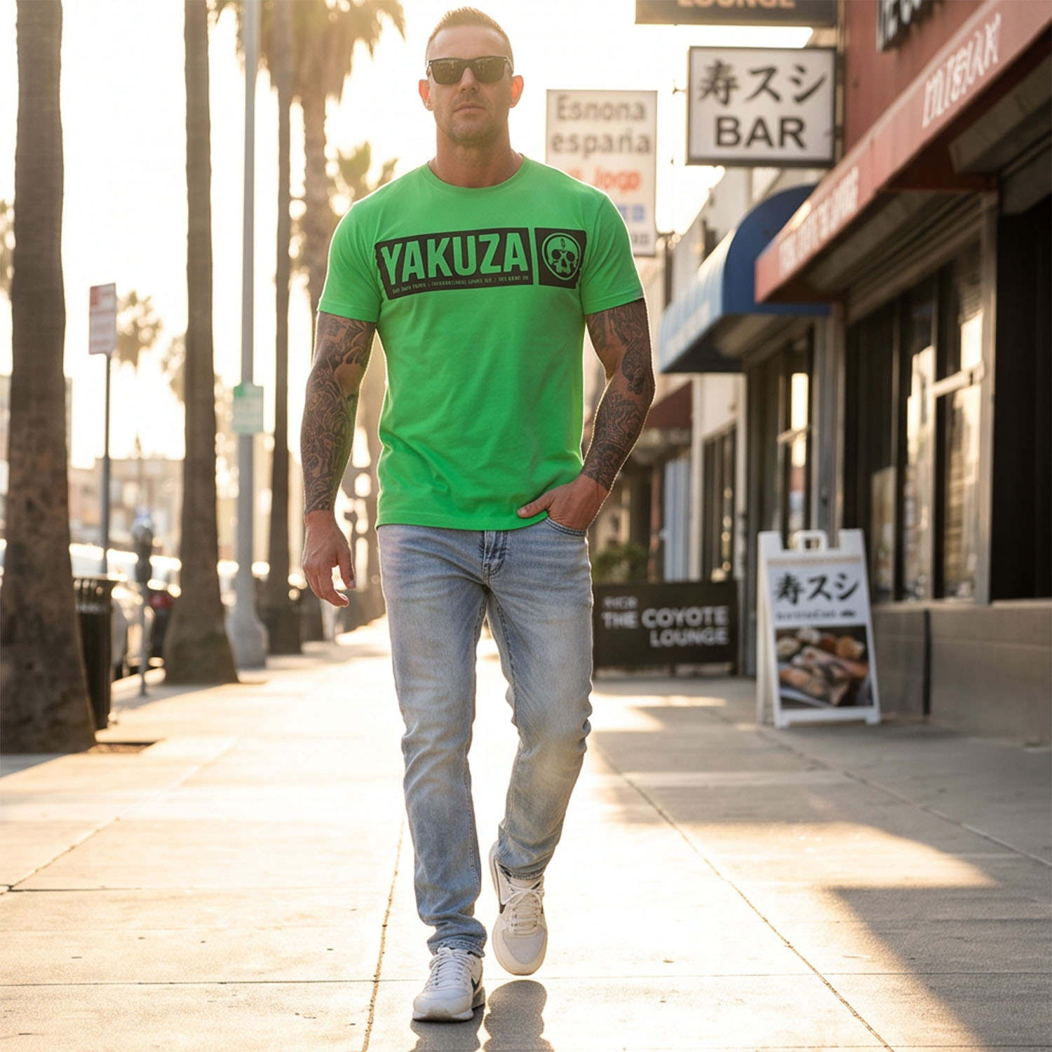 Yakuza pánské tričko Bleak Regular Basic T-Shirt bright/green 2XL