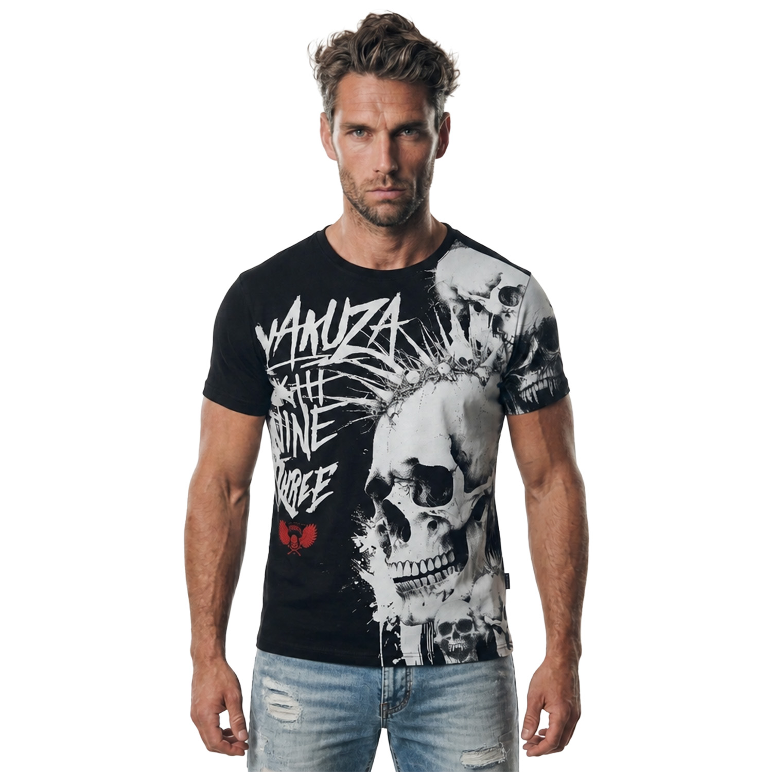 Yakuza pánské tričko Skull Stack Regular T-Shirt black 2XL