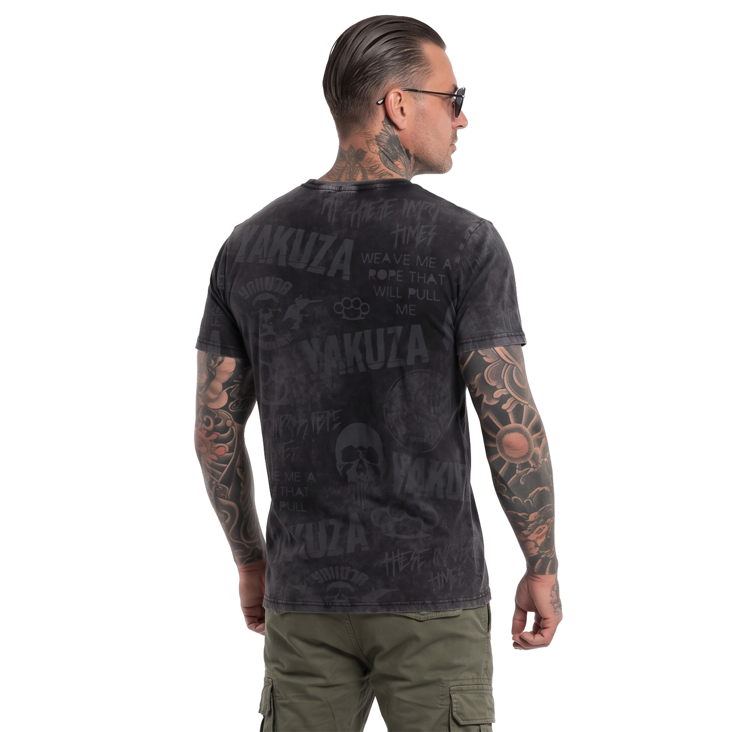Yakuza pánské tričko Branded Allover Regular T-Shirt black S