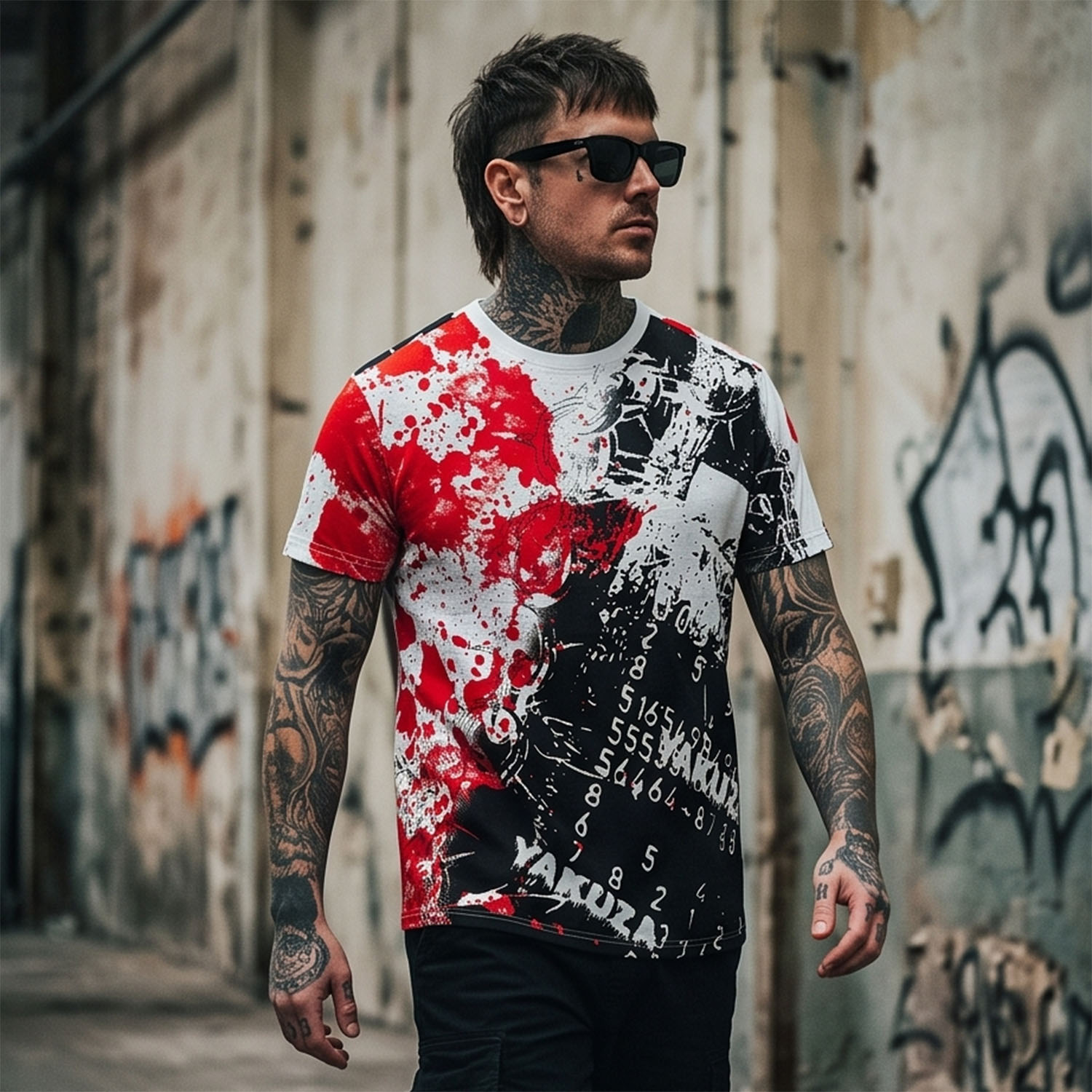 Yakuza pánské tričko Rush Allover Regular T-Shirt white L