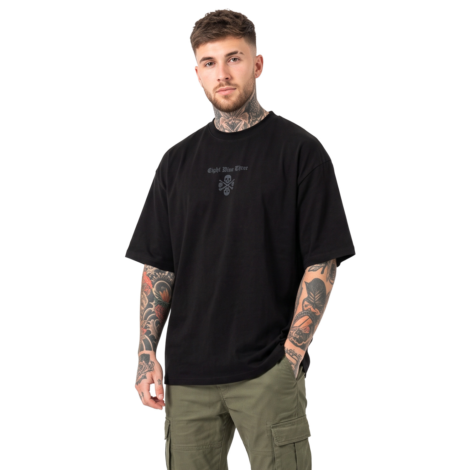 Yakuza pánské tričko 3RD Oversized T-Shirt [250GSM] black M