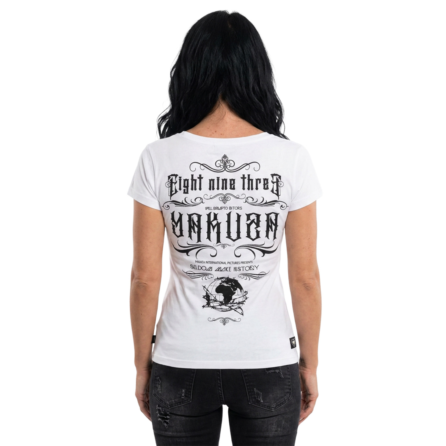 Yakuza dámské tílko Flower Style Curved V Neck T-Shirt white XL