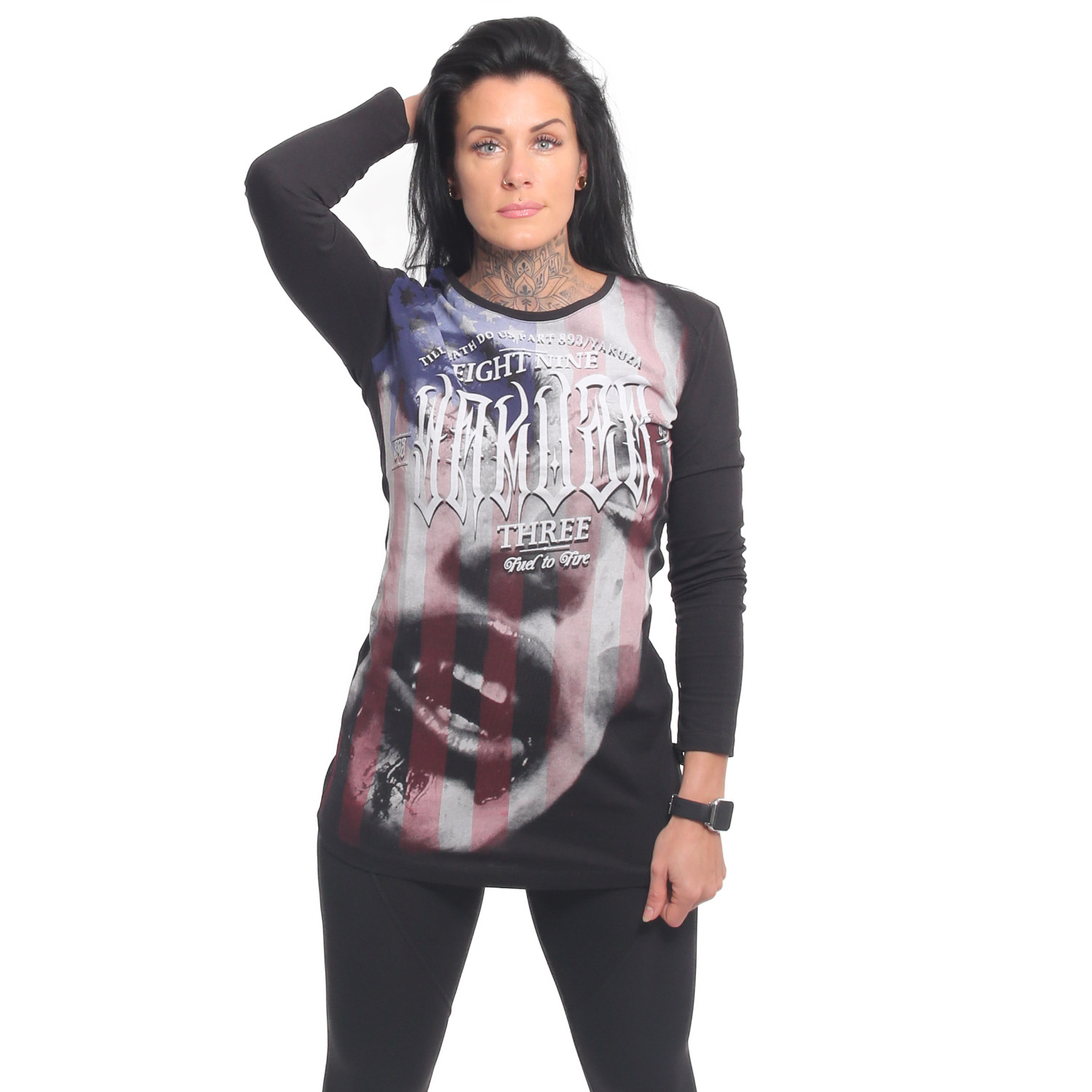 Yakuza dámské šaty Metal Claim Longsleeve T-Shirt Dress